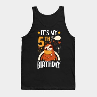 It's My 5th Birthday Sloth Tank Top